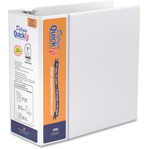 Stride Deluxe Quick Fit Binder - 5" Capacity - 1 Each - White