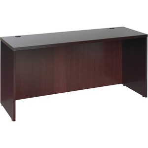 Lorell 88000 Series Credenza - 60" Width x 24" Depth x 29" Height - Fluted Edge - Mahogany