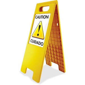 U.S. Stamp & Sign Double Sided Floor Tent Sign - "Customizable - 10.5" x 25.5" - Plastic - Yellow