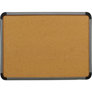 Iceberg Contemporary Lightweight Cork Board - 36" x 48" - Cork Surface - Aluminum Frame - Charcoal