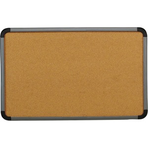 Iceberg Contemporary Lightweight Cork Board - 42" x 66" - Cork Surface - Aluminum Frame - Charcoal
