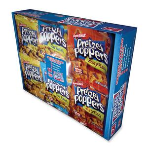Sugar Foods Pretzel Popper Variety Pack Assortment - Fat Free - Cheezy Nachos, Cool Ranch, Zesty Pizza - 1.5oz - 24 / Pack