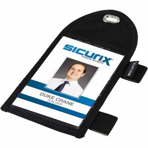 Baumgartens Badge Holder With Loop - 2.25" x 3.12"Black