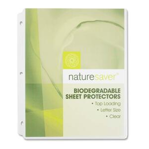 Nature Saver Environment Friendly Sheet Protector - Letter 8.5" x 11" - Rectangular - For Document - Polypropylene - 50 / Box - Clear