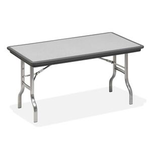 Iceberg IndestrucTable Folding Table - Rectangle - 60" x 30" x 29" - Polyethylene - Chrome, Charcoal Leg