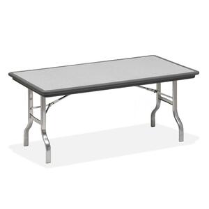 Iceberg IndestrucTable Folding Table - Rectangle - 72" x 30" x 29" - Polyethylene - Chrome, Charcoal Leg