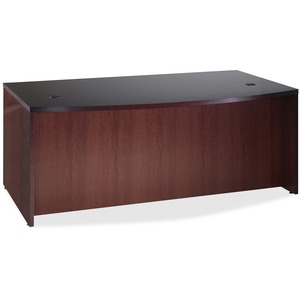 Lorell 88000 Series D-Shaped BowfrontDesk - 72" Width x 42" Depth x 29" Height - Fluted Edge - Mahogany