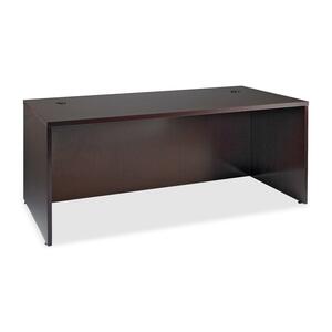Lorell 88000 Series Rectangular Desk - 72" Width x 36" Depth x 29" Height - Fluted Edge - Mahogany