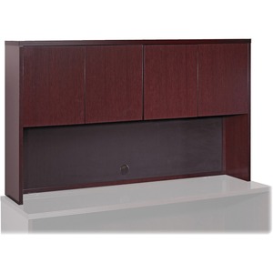 Lorell 88000 Series Stack-on Storage - 66" Width x 14" Depth x 39" Height - Fluted Edge - Mahogany