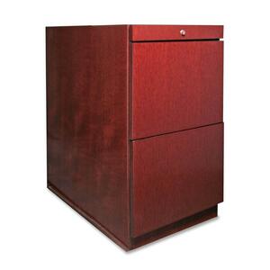 Lorell 88000 Series Two File Pedestal - 15.75" Width x 22" Depth x 27.5" Height - Fluted Edge - Mahogany