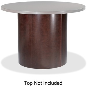 Lorell 88000 Series Table Base - 22" Width x 22" Depth x 27.5" Height - Fluted Edge - Mahogany
