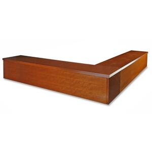 Lorell 88000 Series Reception Counter Add-on - 70" Width, 81" Width x 14" Depth, 14" Depth x 13" Height, 13" Height - Fluted Edge - Cherry