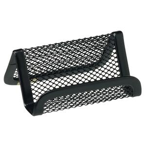 Rolodex Mesh Business Card Holder - 3.75" x 2.87" x 1.75" - MetalBlack