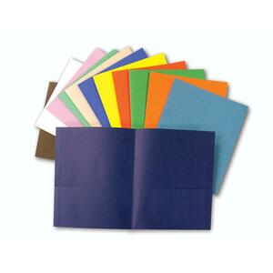 Ampad Double Pocket Portfolio - Letter - 8.5" x 11" - 0.5" Capacity - 25 / Box - Assorted