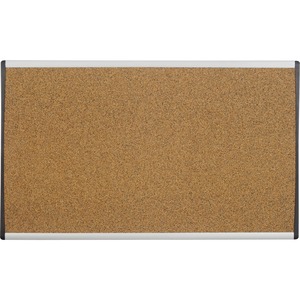Quartet Arc Bulletin Board - 14" x 24" - Cork Surface - Aluminum Frame