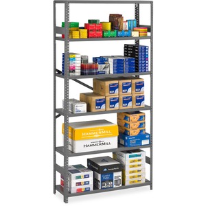 Tennsco Commercial Shelf - 36" x 12" x 75" - Steel - 6 x Shelf(ves) - Medium Gray