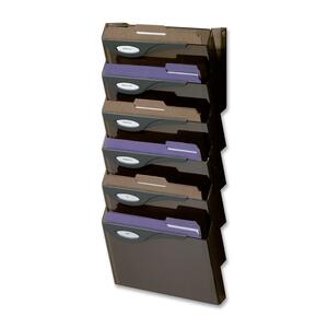 Rubbermaid Classic Wall File System Set - 29" x 13" x 4" - 7 Compartment(s) - Smoke