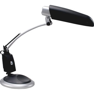 Ledu Spectrum Desk Lamp - 14" Height - 1 x 13W Fluorescent Bulb - Swivel Arm, Weighted Base - Black, Silver