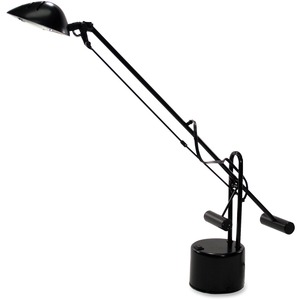 Ledu Desk Lamp With Counterbalance Arm - 24" Height - 1 x 50W Halogen Bulb - Weighted Base, Adjustable - Metal - Black