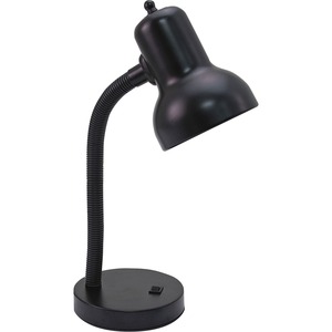 Ledu Gooseneck Desk Lamp - 16.75" Height - 60W Incandescent Bulb - Adjustable, Weighted Base - Metal - Black