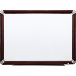 3M Dry Erase Board - 4' x 3' - Mahogany Frame - Mahogany