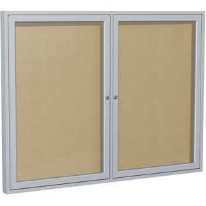 Ghent Ghent Enclosed Message Center - 3ft x 4ft - Vinyl Surface - Aluminum Frame