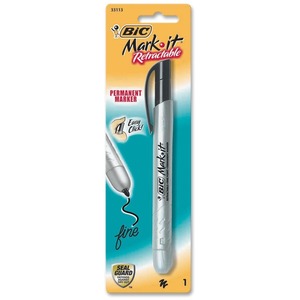 BIC Mark-it Permanent Marker - Point Marker Point Style - Black Ink - 1 Each