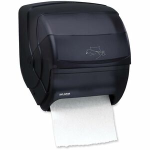 San Jamar Integra Lever Towel Dispenser - Center Pull, Coreless, Roll - 13.46" x 11.5" x 11.22" - Pearl Black