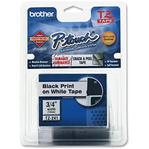 Brother P-Touch TZ Laminated Tape - 0.75" x 26ft - White