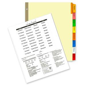 Kleer-Fax HiTech Deluxe Ring Book Index Divider - 8 x Tab - 8 Tab(s)/Set - 8.5" x 11" - 1 Set - Multicolor Tab