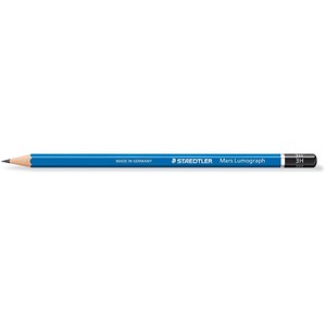 Staedtler Mars Lumograph Pencil - 3H Pencil Grade - GrayWood Pencil Lead - Blue Barrel - 1 Dozen