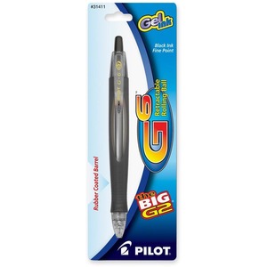Pilot G6 Retractable Gel Pen - Black Ink - Black Barrel - 1 Each