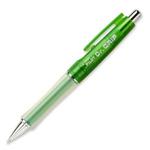 Pilot Dr. Grip Neon Ballpoint Pen - 1 mm Pen Point Size - Black Ink - Neon Green Barrel - 1 Each