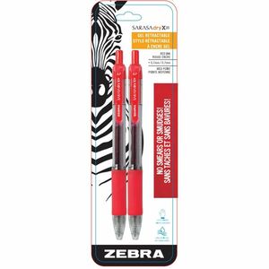 Zebra Pen Sarasa Retractable Gel Pen - 0.7 mm Pen Point Size - Red Ink - Translucent Barrel - 2 / Pack