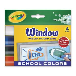 Crayola Washable Window Mega Marker - Assorted Ink - 4 / Box
