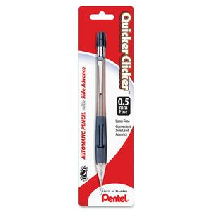 Pentel Quicker Clicker Automatic Pencil - 0.5 mm Lead Size - Transparent Barrel - 2 / Pack