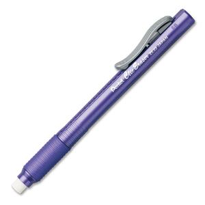 Pentel Clic Eraser Pen-Shaped Eraser - Refillable - Retractable, Scratch-resistant, Tear Resistant, Ghost Resistant, Rubber Grip - 1 / Pack - Violet