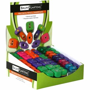 Baumgartens Precision Pencil Sharpener Display - Handheld - 1 Hole(s), 2 Hole(s) - Assorted