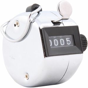 Baumgartens Tally Counter - 4 Digit - Finger Ring - Handheld - Metal - Silver, Black