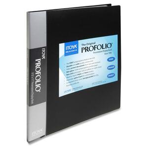ITOYA Profolio I-Series Presentation Book - 48 Capacity - 11" x 8.5" - Black Polypropylene Cover