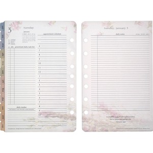 Franklin Covey Blooms Garden Design Planner Refill - Daily - 4.25" x 6.75" - January till December - 1 Day Per 2 Page(s) - Paper
