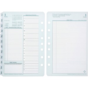 Franklin Covey 35427 Monarch Planner Refill - Daily - 5.5" x 8.5" - January - 2010 till December - 2011 - Green, White
