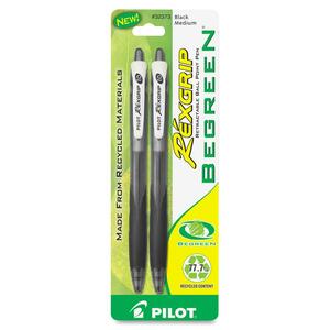 Pilot RexGrip BeGreen Ballpoint Pen - Black Ink - 2 / Pack