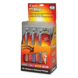 Pilot Dr. Grip Center of Gravity Ballpoint Pen - Black Ink - 1 Dozen