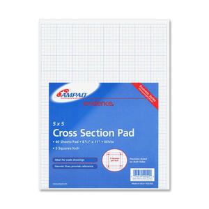 Ampad Cross Section Pad - 40 Sheet(s) - 20lb - Quad Ruled - 8.5" x 11" - 1 Pad - White