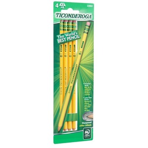 Dixon Ticonderoga Soft Pencil - #2 Pencil Grade - Yellow Barrel - 4 / Card