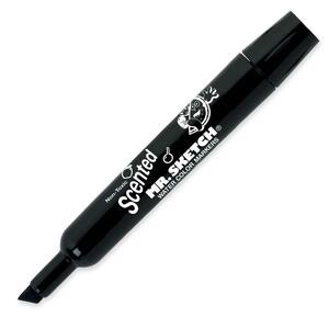 Sanford Mr. Sketch Scented Marker - Chisel Marker Point Style - Black Ink - 1 Dozen