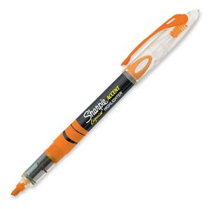 Sharpie Accent Liquid Pen Style Highlighter - Micro Chisel Marker Point Style - Fluorescent Orange Ink - Clear Barrel - 1 Each