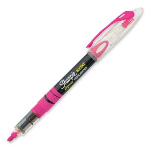 Sharpie Accent Liquid Pen Style Highlighter - Micro Chisel Marker Point Style - Fluorescent Pink Ink - Clear Barrel - 1 Each