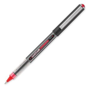 Uni-Ball Vision Rollerball Pen - 0.5 mm Pen Point Size - Red Ink - 1 Each